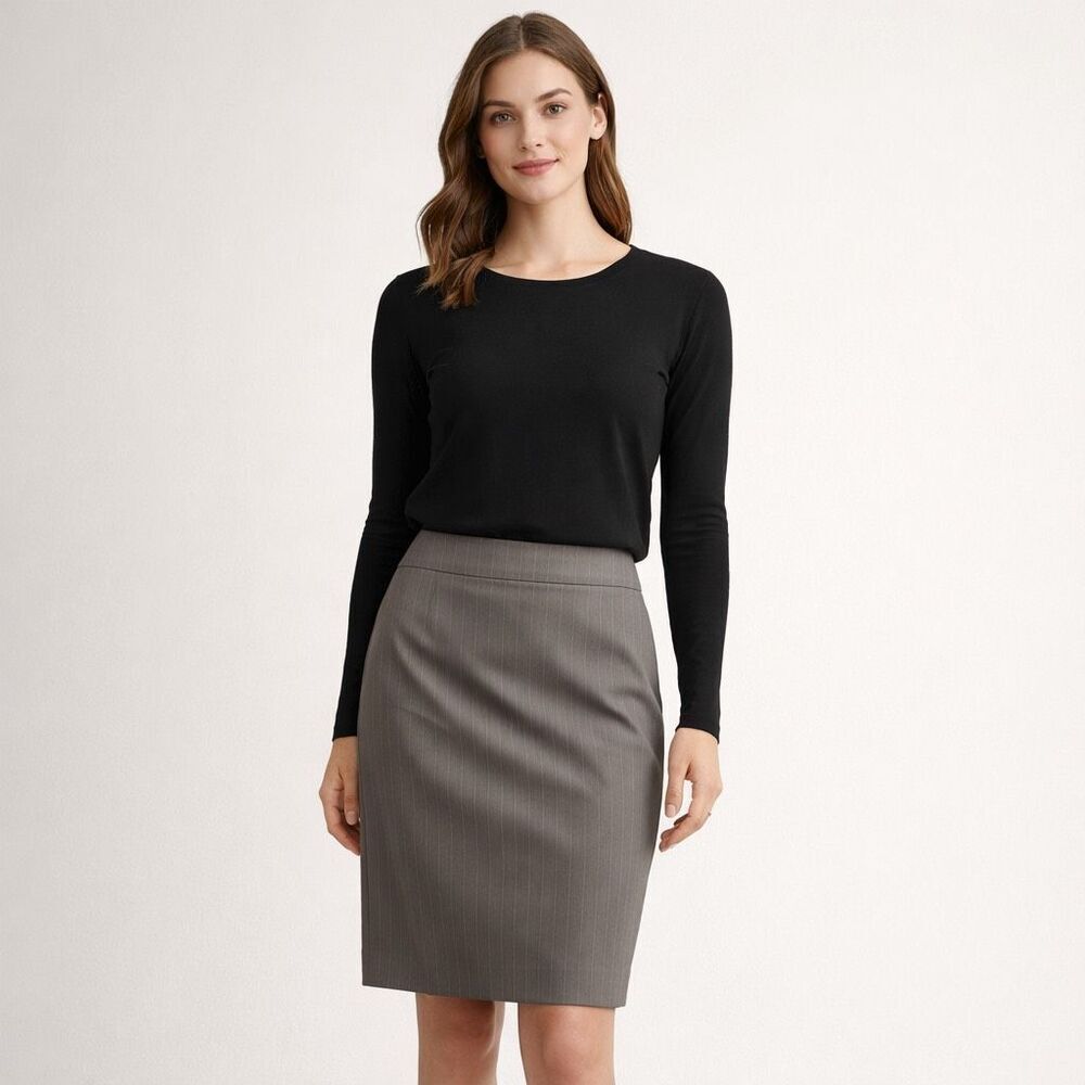 The Limited Pencil Skirt Size 2 Gray Pinstripe Career Stretch